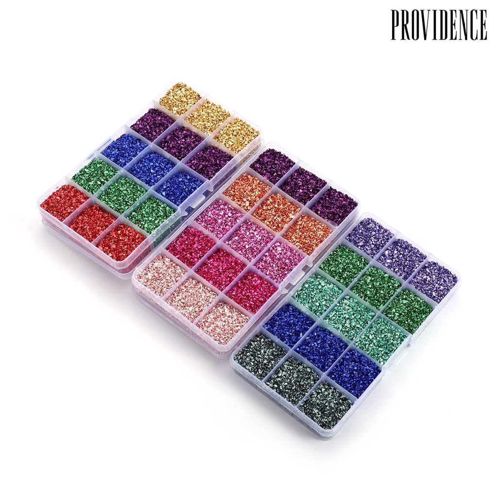 Providence 1 Box Nail Rhinestones Nail Art DIY Decoration Faux Crystal Nail Fragment Glitter Color Sequins for Home Use