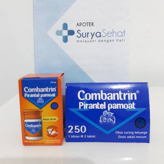 Combantrin Tablet 250mg / Sirup rasa Jeruk 125mg 10ml- Combantrin Suspensio