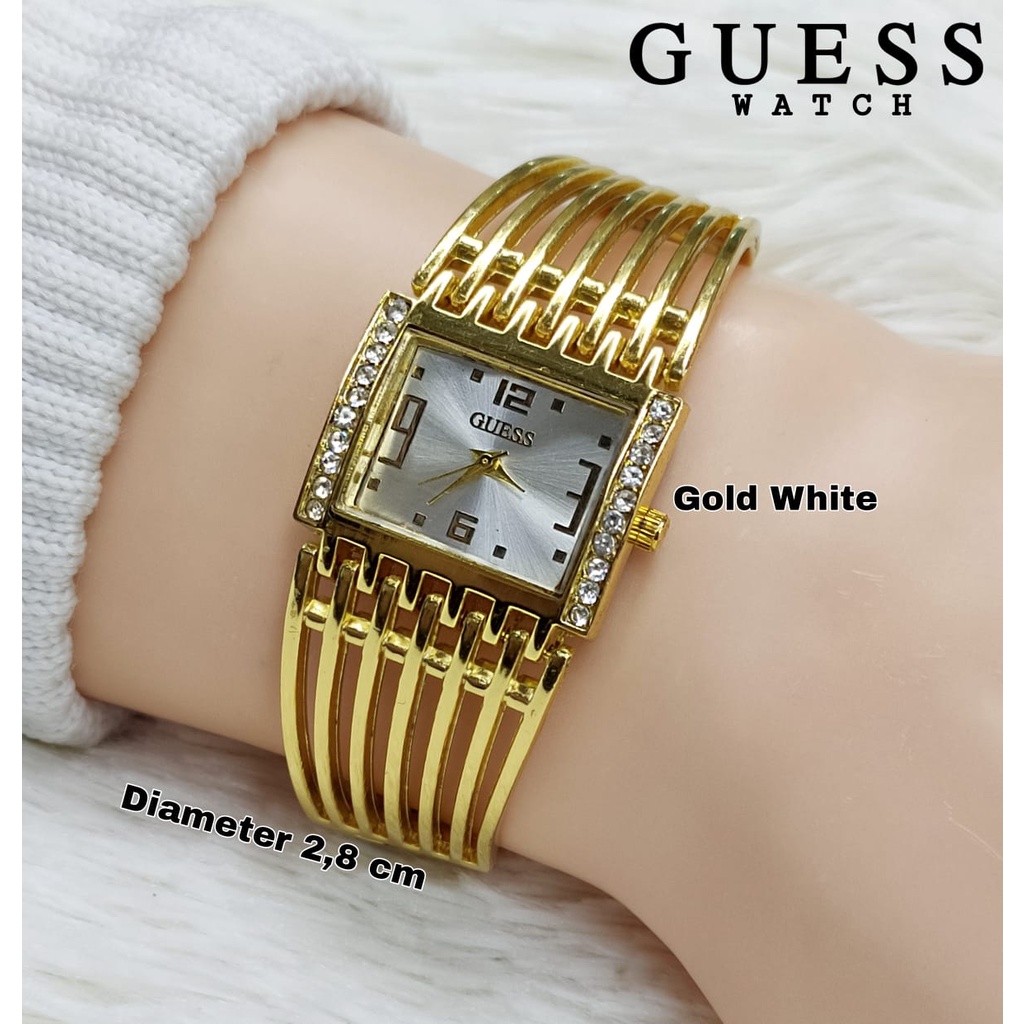 JAM TANGAN WANITACEWEK MURAH GUESS GELANG TALI RANTAI IK4