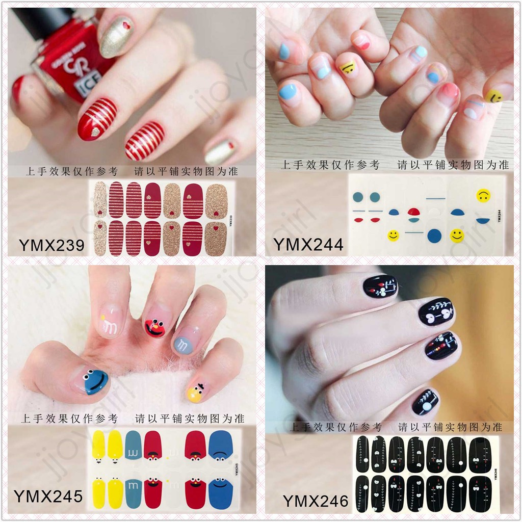 &lt;Jjoygirl&gt;YMX Nail Sticker Motif / Sticker Kuku / Stiker Kuku / Nail Stiker Glitter / Stripes Design