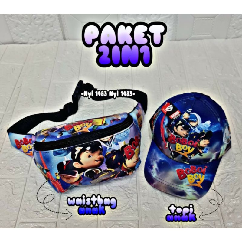 PAKET HEMAT TERBARU PROMO WAISTBAG GRATIS TOPI LED/PRINTING