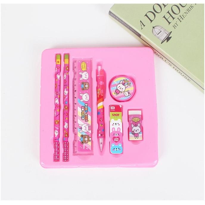 

7 In 1 Set Stationery Tas Alat Tulis Sekolah Untuk Hadiah Ulang Tahun