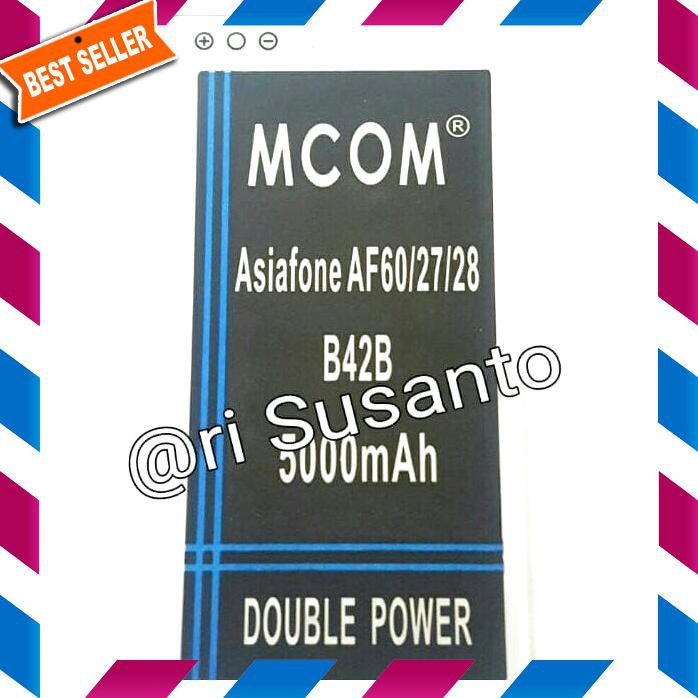 ACC HP BATERAI M COM B42B ASIAFONE AF60 AF27 AF28 DOUBLE POWER 5000MAH