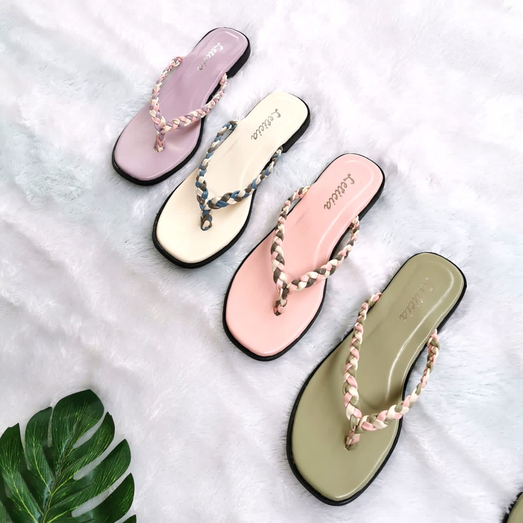 Leony - Sandal Flat Kepang | Sandal Jepit Kepang