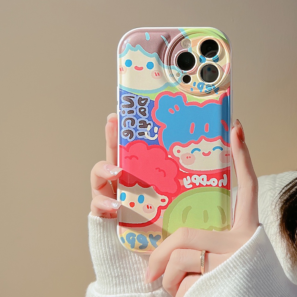 Case Bahan Silikon Motif Graffiti Untuk 12 Apll X 13promax iPhone13 Iphone xs xr 8 11