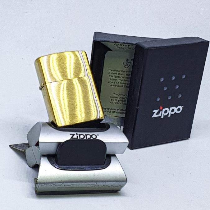 Original Zippo Armor Brushed Brass Gold 168