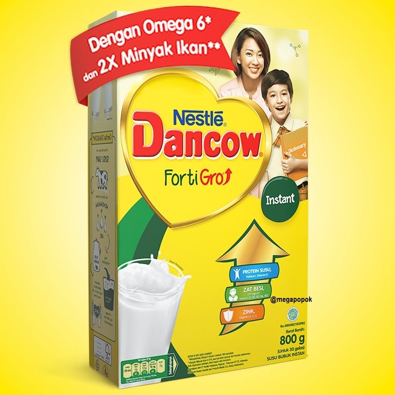 Dancow FortiGro Instant/Instant Coklat/Full Cream 780gr/megapopok