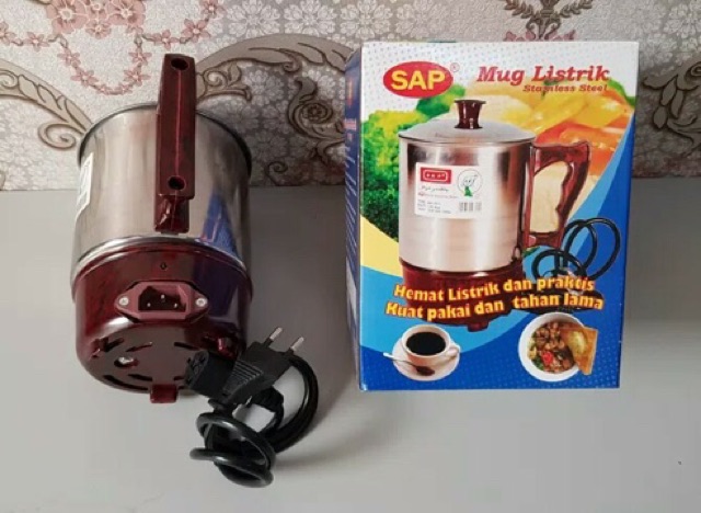 Mug Listrik Stainless Steel SAP BR 2011 kettle Listrik 175 watt teko listrik pemanas air PROMO