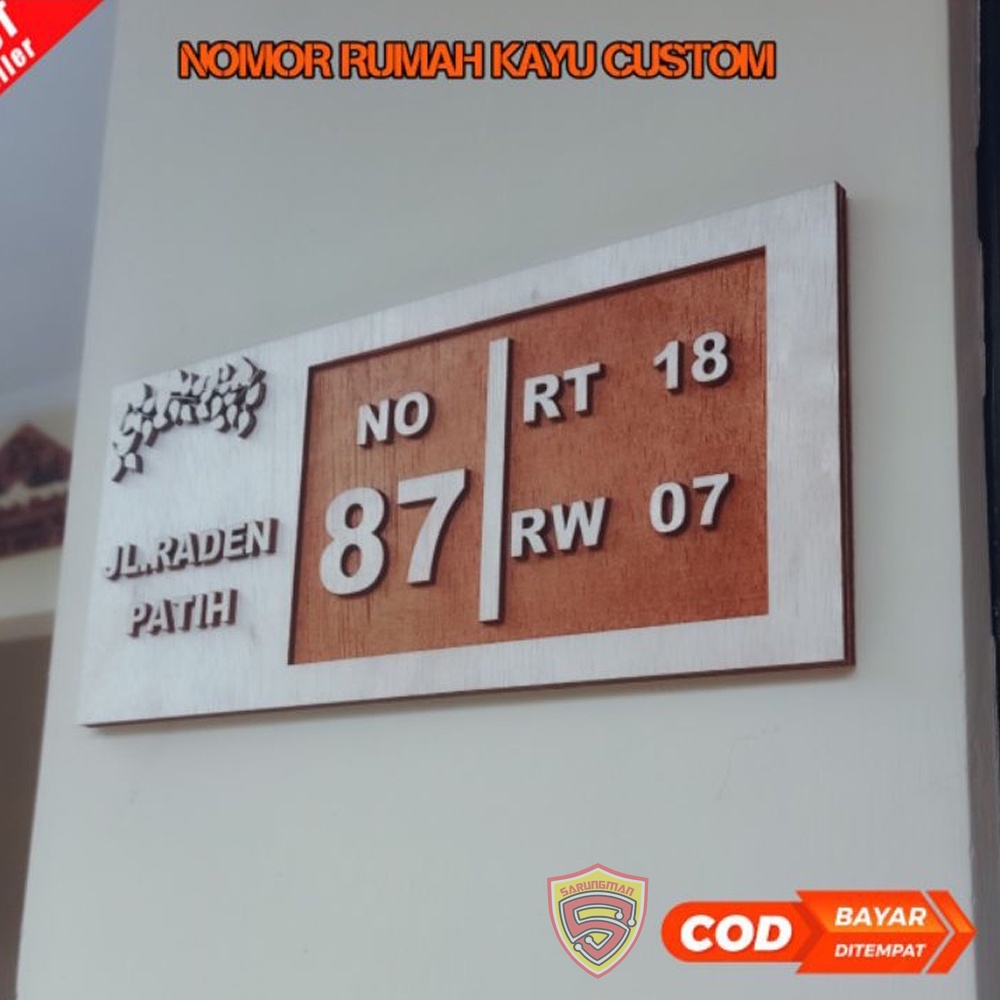 NOMOR RUMAH KAYU NOMER RUMAH AKRILIK nomor rumah minimalis dekorasi rumah papan nomor rumah Nomor Ru