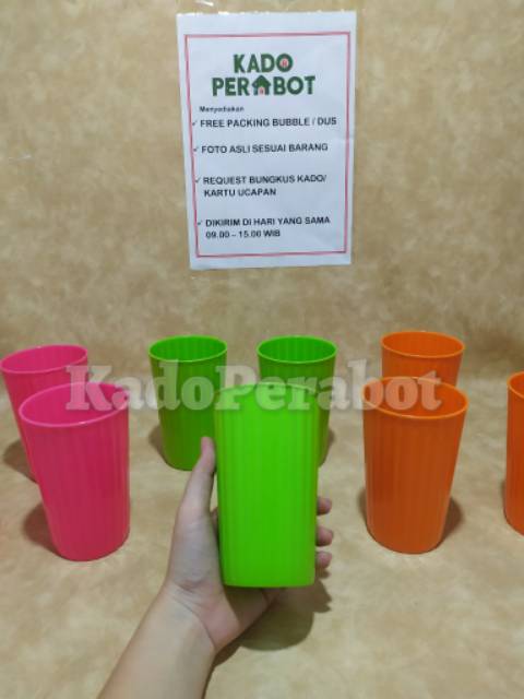 Gelas Plastik Cantik Murah - Gelas Murah - Gelas warna warni - gelas anak lucu