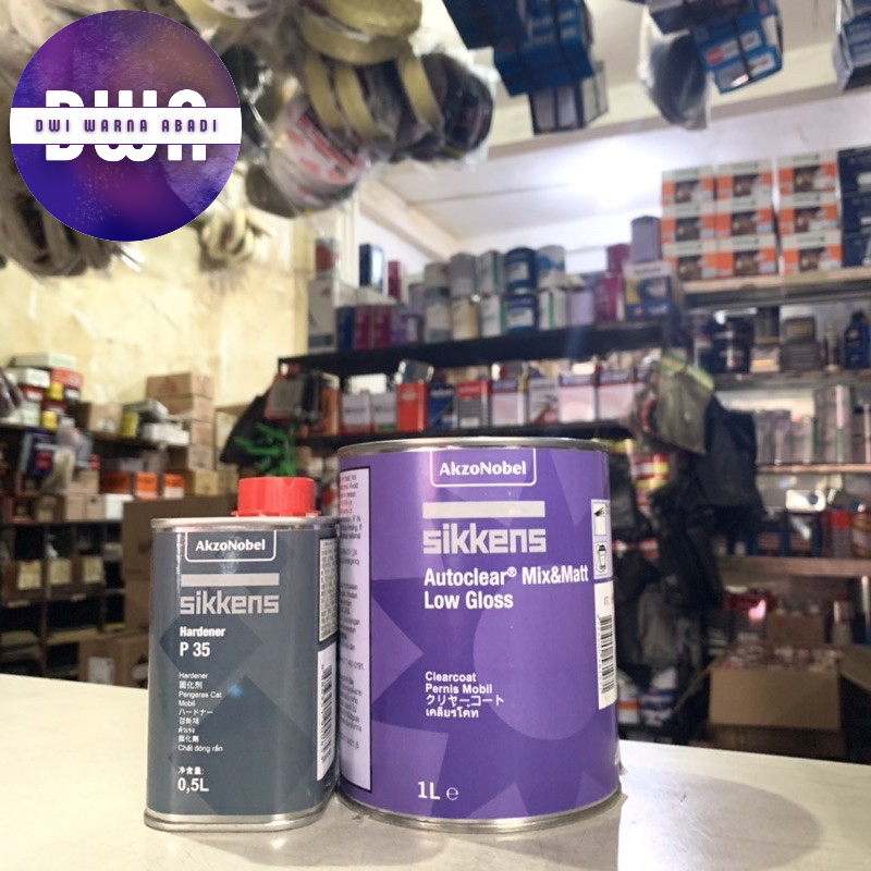 SIKKENS AUTOCLEAR MIX&MATT LOW GLOSS HASIL DOFF + HARDENER P35 PERNIS / VERNIS MOBIL
