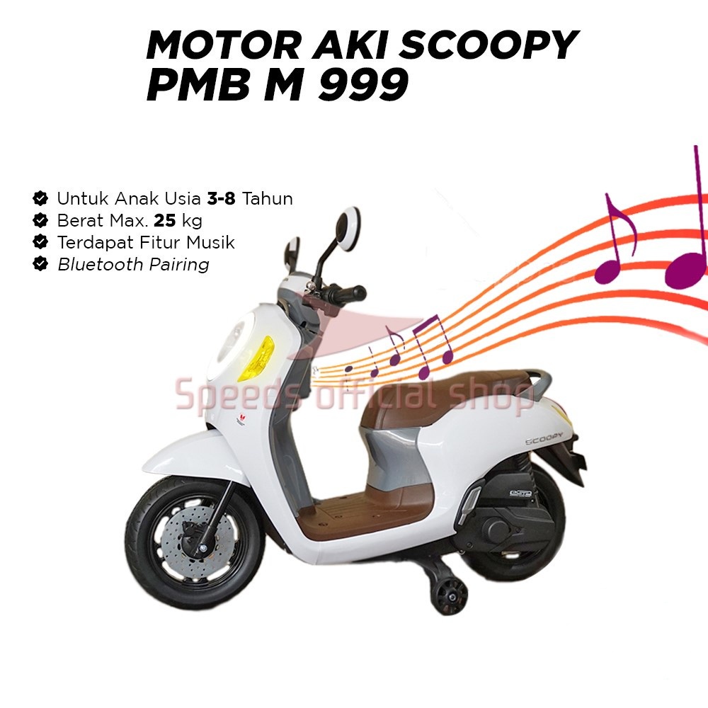 Motor Aki Anak Model Scoopy Motor Mainan Anak Viral M999 + Free Tas