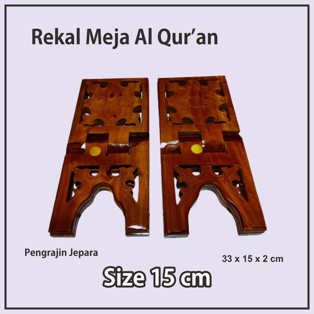 Rekal Dudukan Alquran Meja Lipat Quran Motif Loster Ukuran 15