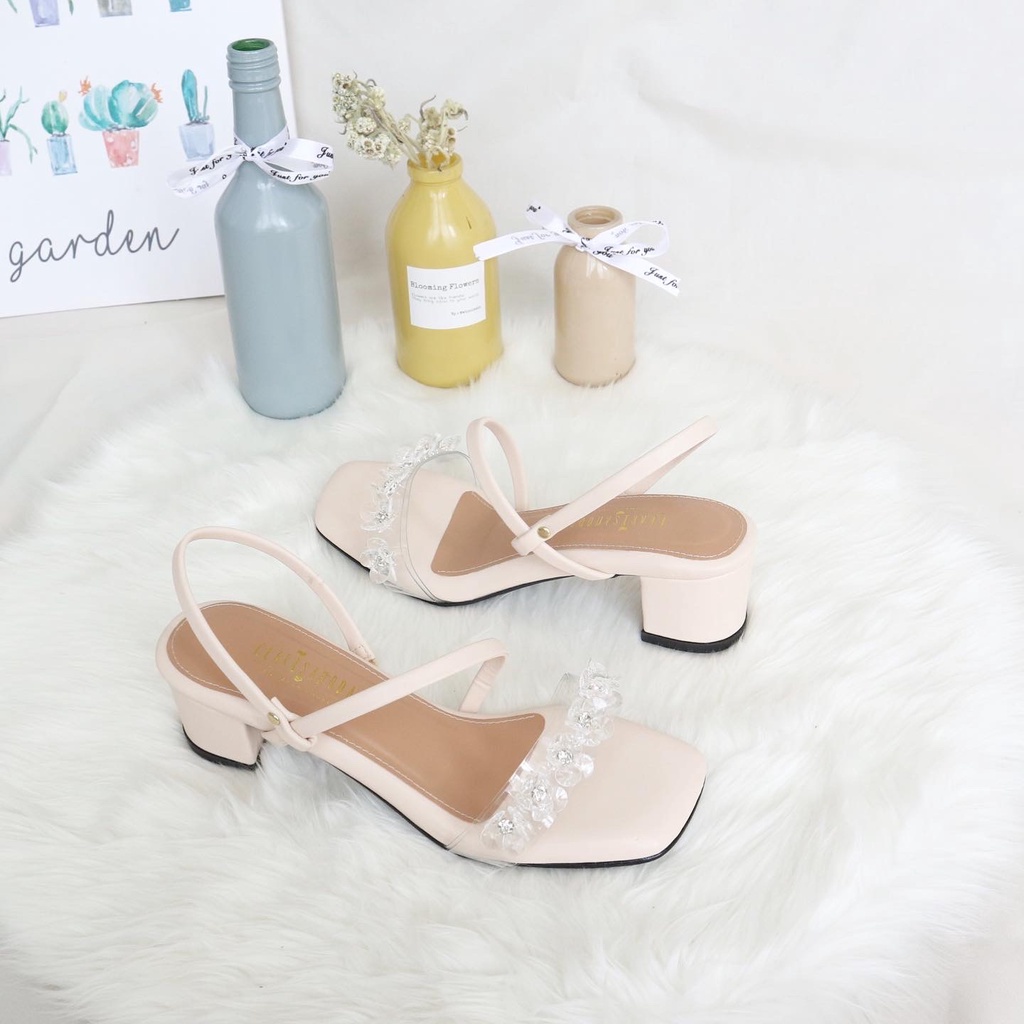 GLARISAMODA Aurora heels 5cm sandal wanita bunga payet nyaman