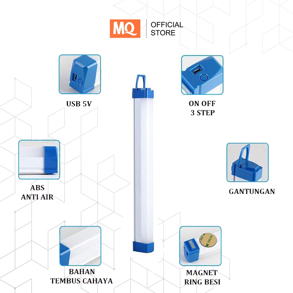 MQ lampu emergency t5 60w super terang / lampu darurat T5 portable  60watt  - lampu emergency T5 40w