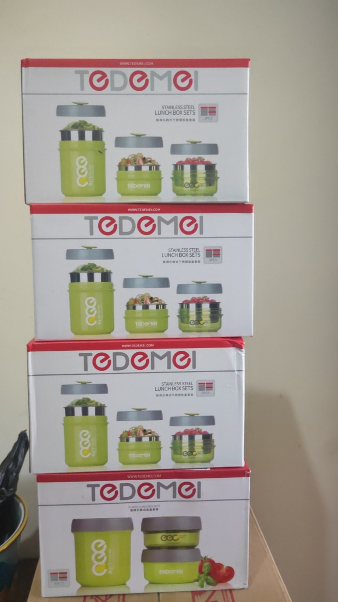 Kotak Makan Tedemei Lunchbox 6948 Set Stainless Steel  / Bpa Free