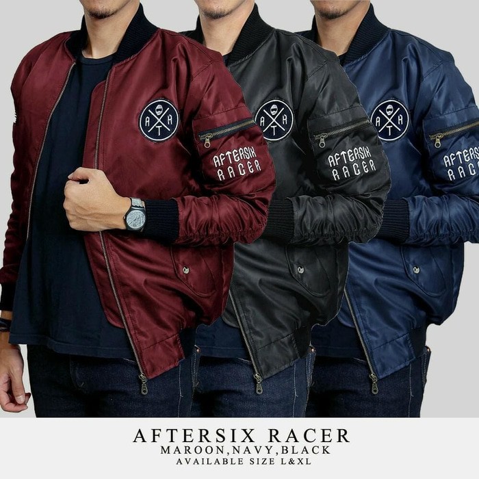 Diskon Termurah Baju Jaket Pria Jacket Cowok Murah Terbaru Bomber Aftersix Racer Original Hijau Army