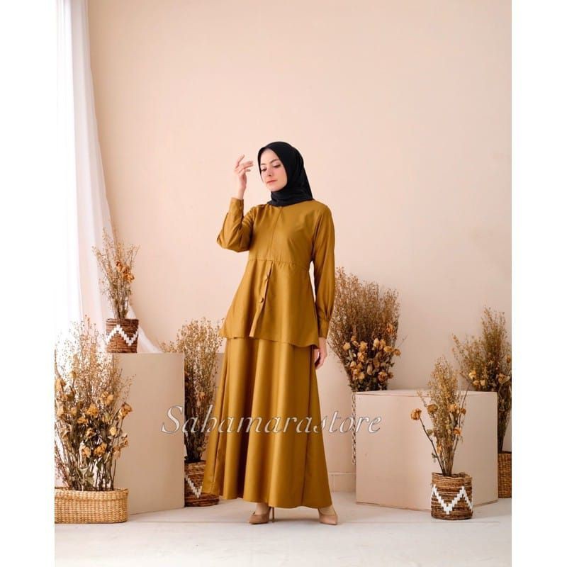 GAMIS TOYOBO PEMDA KEKI WARNA DARK PNS S M L XL XXL dan XXXL-Pemda gamismodel set
