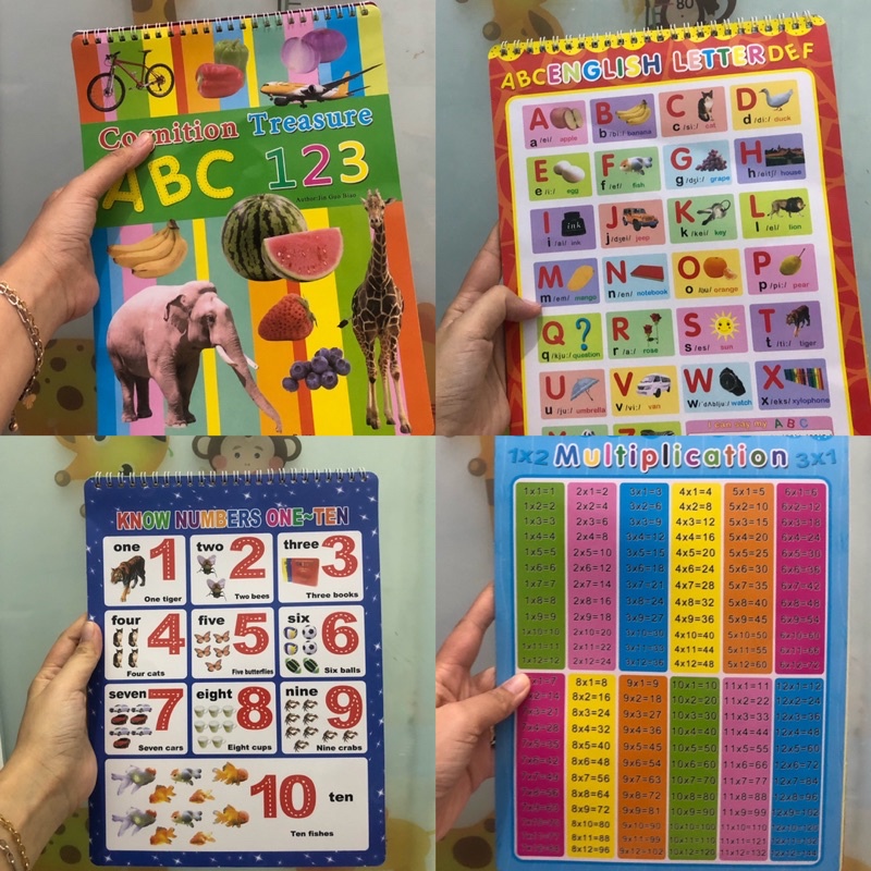 READY buku anak alphabet books number books abc animals shape colors cars buku perkalian penjumlahan animal book