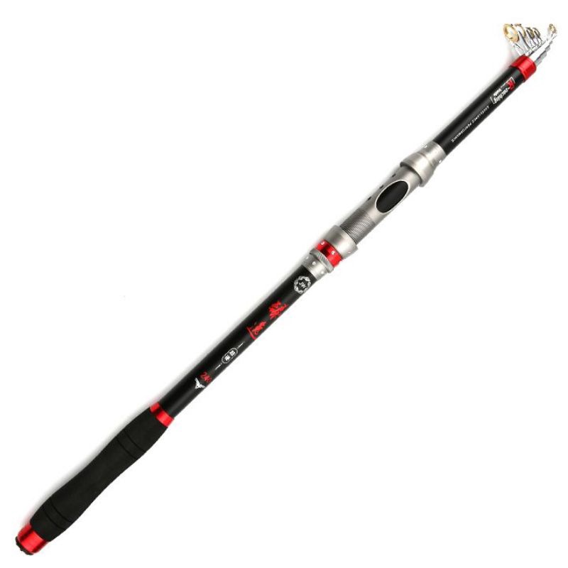 JW Joran Pancing Antena Portable Spinning Red Carbon Fiber Telescopic 2.1M