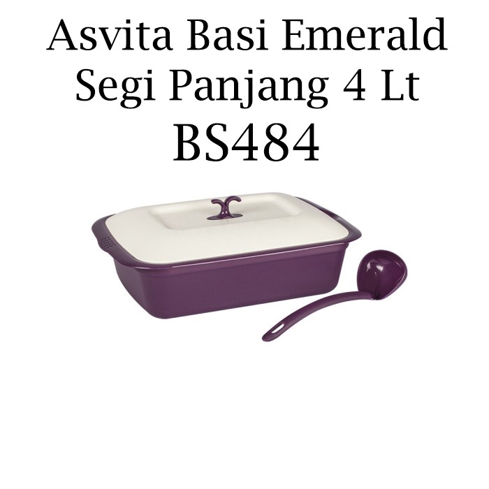 Asvita Basi Emerald Segi Panjang 4 Lt BS484 / Tempat Sayur