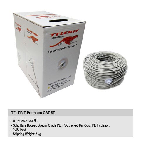 Kabel Networking Jaringan CAT 5E Telebit Premium kabel LAN