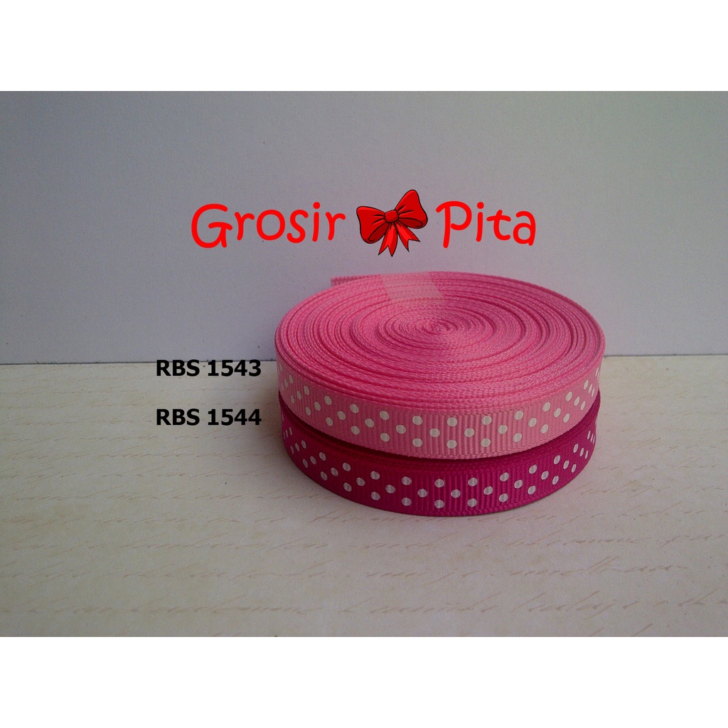 

(25 yard) Pita Grosgrain Motif Polkadot RBS 1543,1544 | Toko Bahan Craft | Grosir Pita