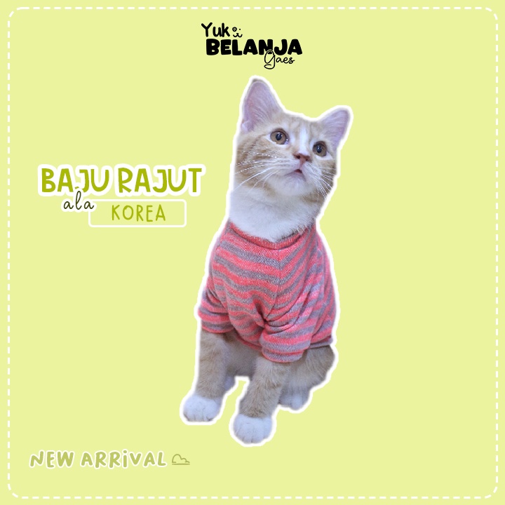 Baju Kucing Bahan Rajut Ala Korea Turtleneck Terlucu Baju Kucing anjing kelinci Lucu murah Size S-XL / Yuk Belanja Gaes!