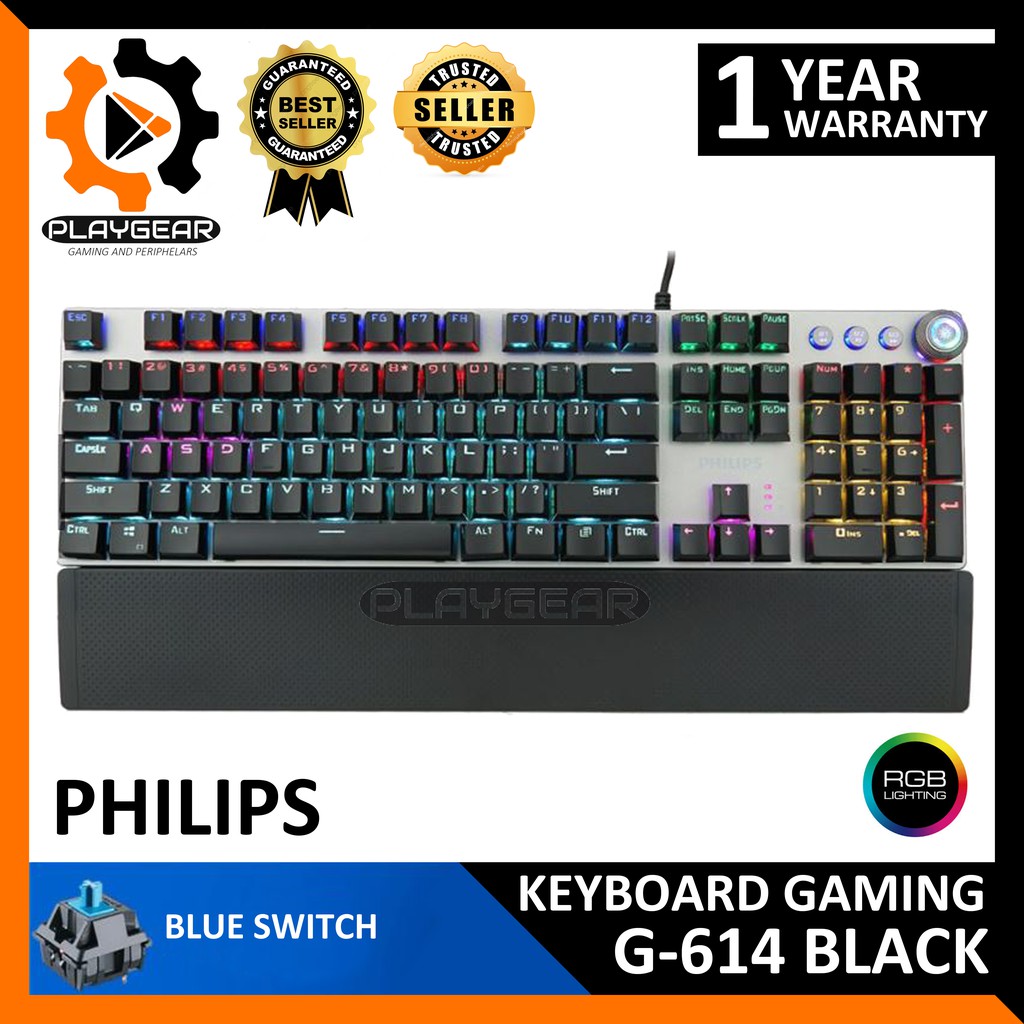 KEYBOARD GAMING MECHANICAL PHILIPS G614 2.4GHZ BLACK ORIGINAL
