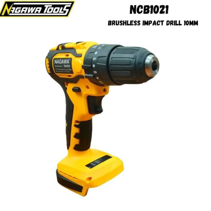 Ready Produk Terbaru Nagawa Tools Ncb1021 Brushless Cordless Impact Drill 10Mm - Unit Only