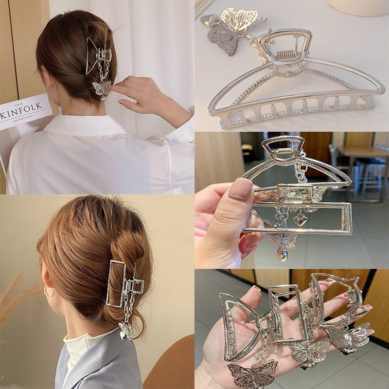 Jepit Rambut Model Butterfly Claw Bahan Metal Gaya Korea