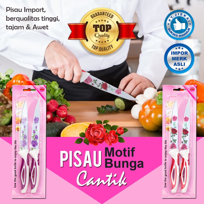 Laris Pisau Buah Pisau Dapur Keramik Motif Bunga Pisau Souvenir -