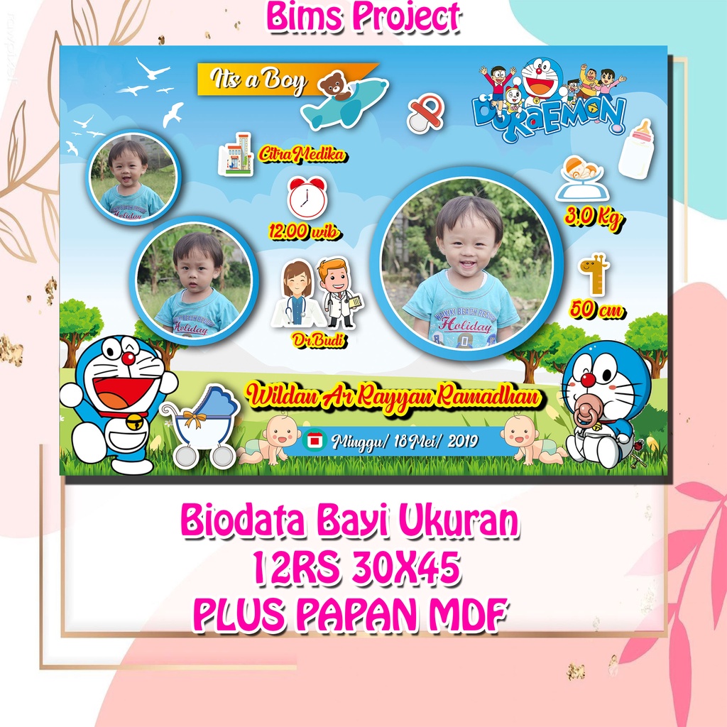 BIODATA BAYI PLUS PAPAN MDF UKURAN 12RS