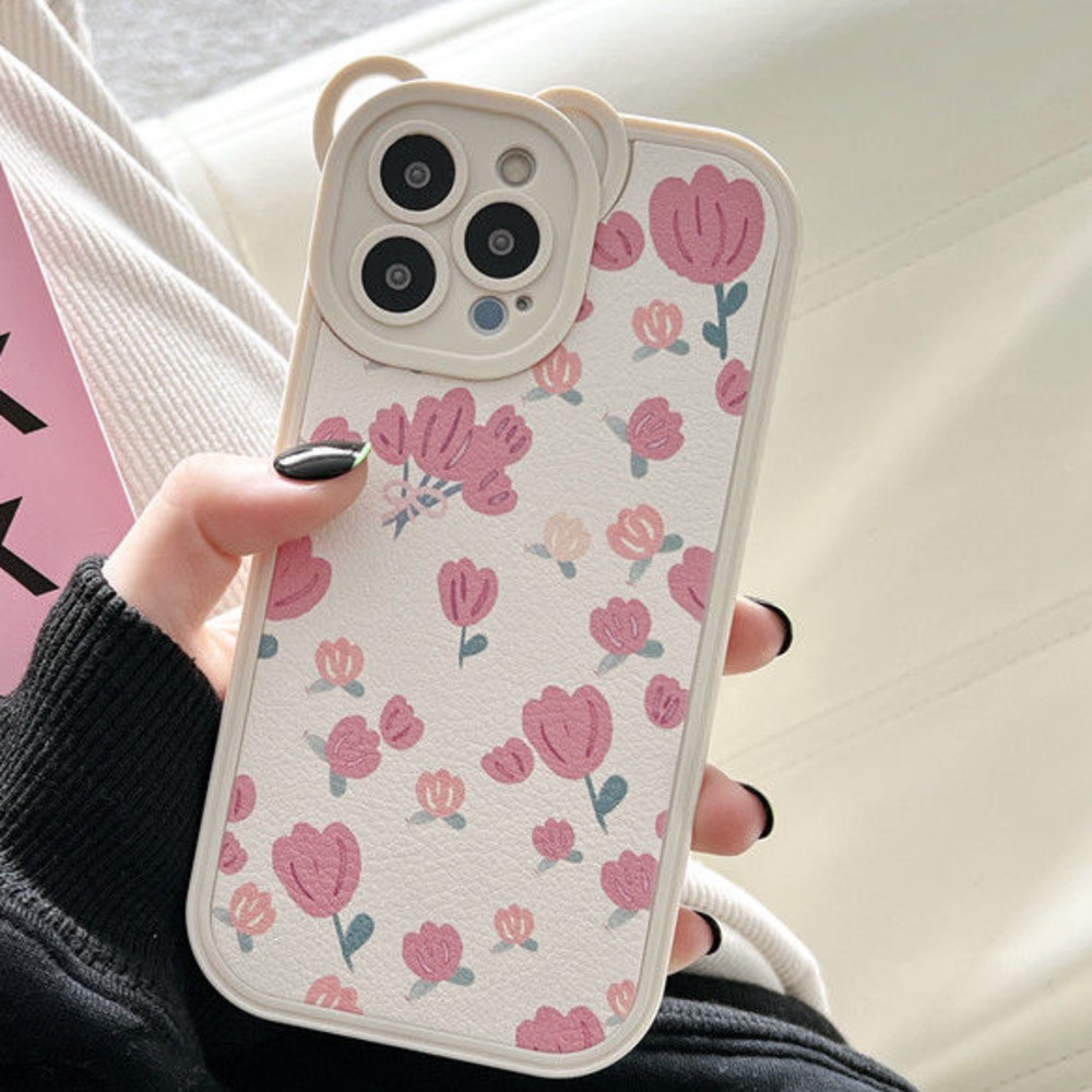 Soft Case Silikon Motif Print Bunga Untuk IPhone 12 13 11 Pro Max X Xs Max Xr