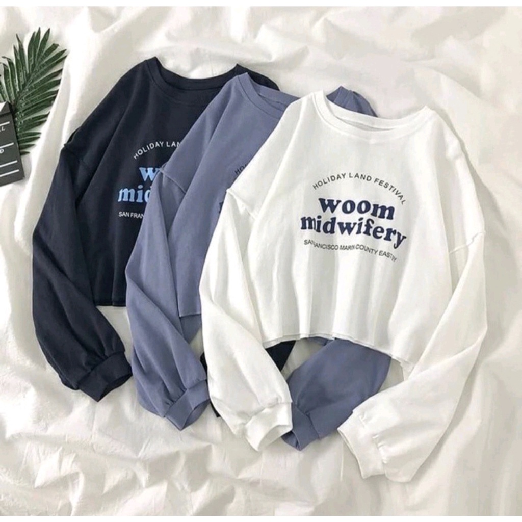 WOOM MIDWIFERY SWEATER CROOPE OVERSIZE OBLONG WANITA
