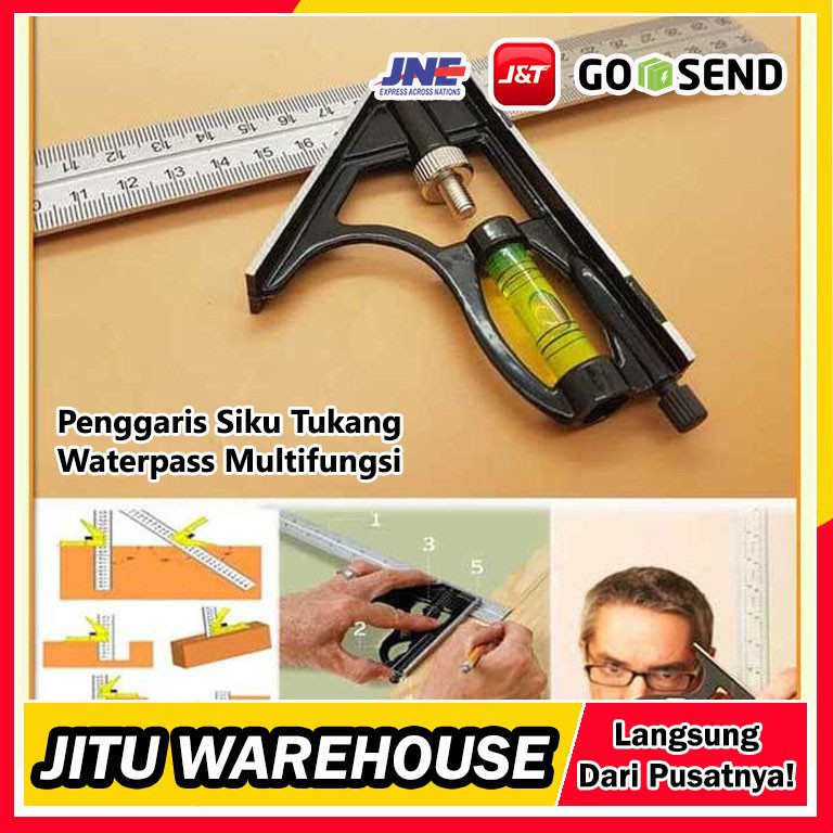 

Mistar Penggaris Siku Tukang Segitiga Waterpass Kombinasi Alat Ukur Sudut Multifungsi