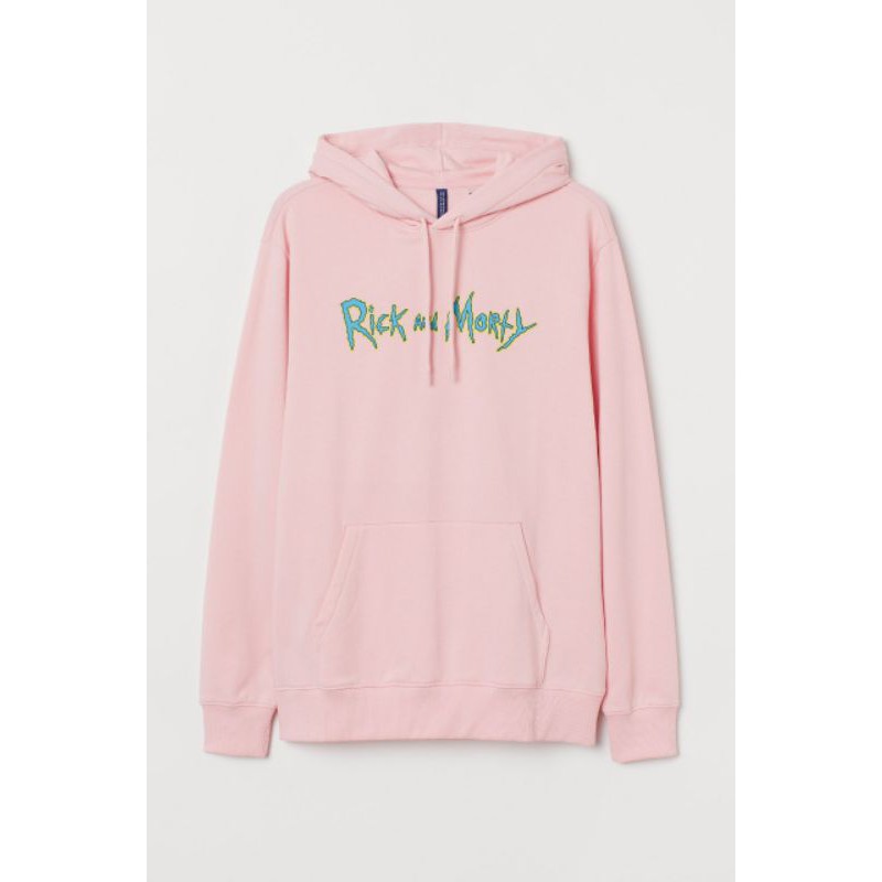 HOODIE H&M RICK AND MORTY PINK HM HNM