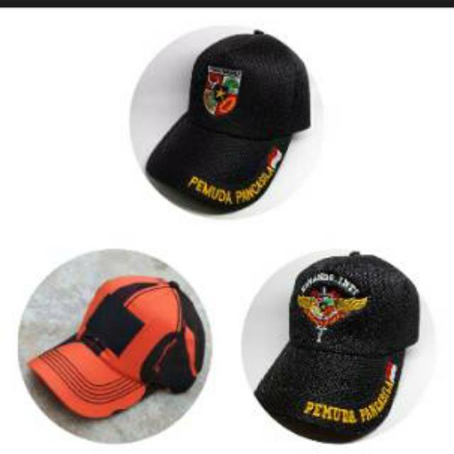 Topi ormas pemuda pancasila pp bahan jaring double mess lembut topi pemuda Pancasila