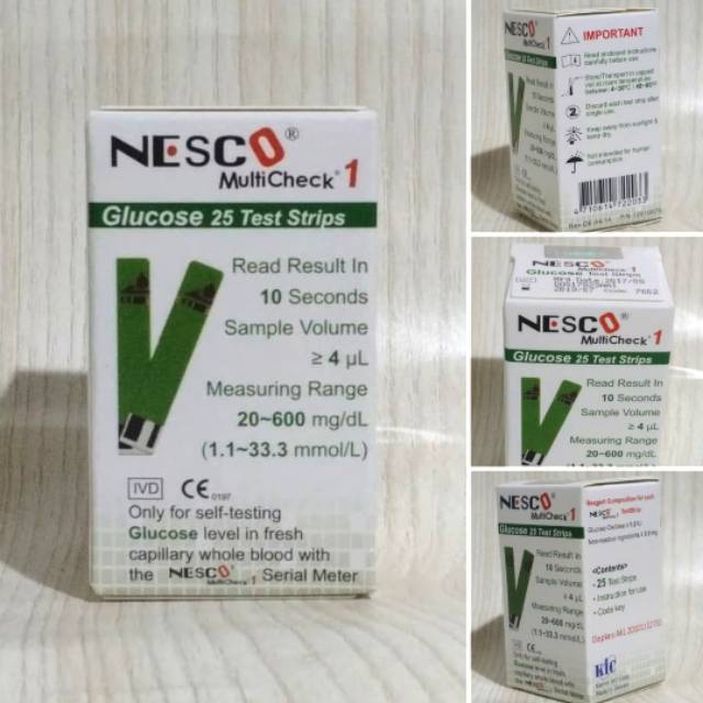 

Strip cek Gula Darah / Glucose NESCO isi 25