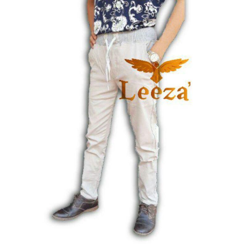 Leeza_9181- Celana Chino Pria Celana Streach Celana Rip Original (Hitam,Abu,Moca,Cream)