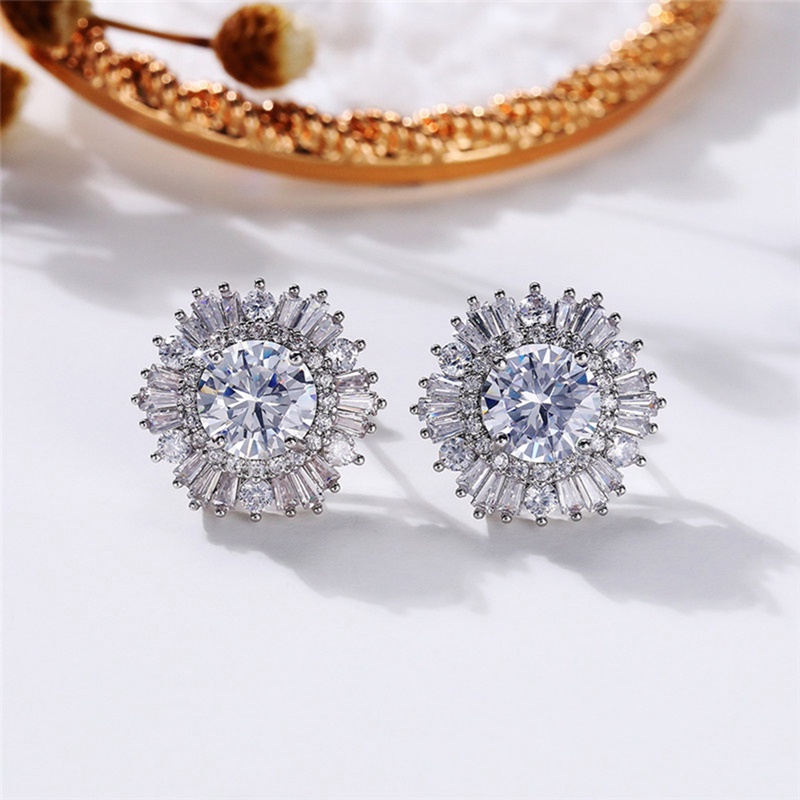 Anting Stud Cubic Zirconia Untuk Wanita