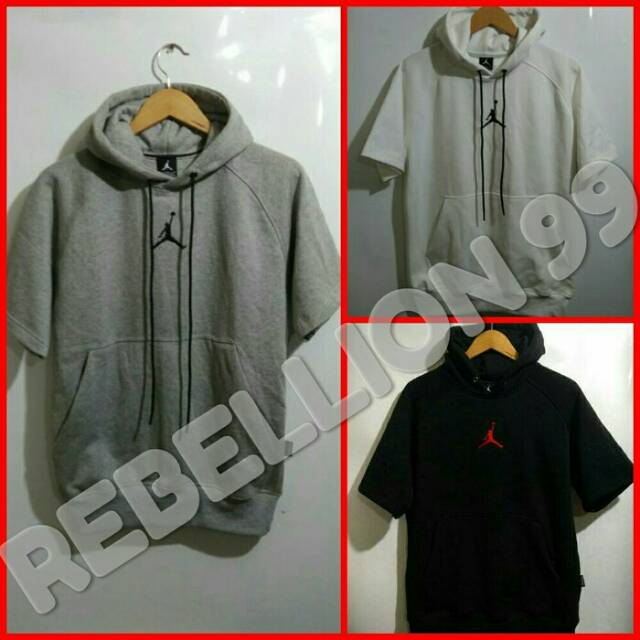 COD Jaket Hoodie BIG SIZE nike air Jordan lengan pendek Pria Wanita