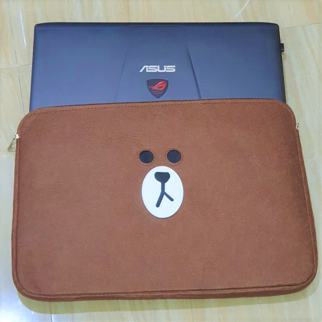 TAS SLEEVE LAPTOP TAS FOLDER Karakter Beruang PELINDUNG LAPTOP 15 INCH Pelindung Dokumen