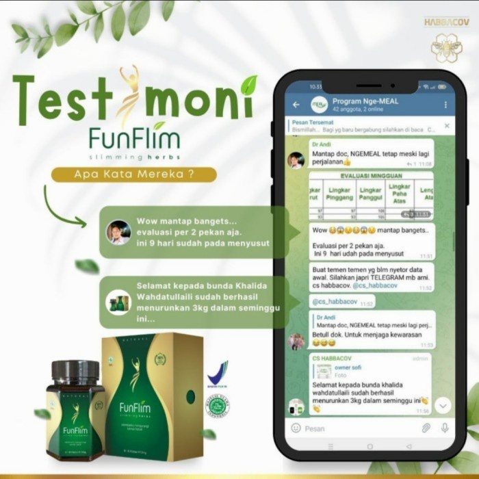 FUNFLIM SLIMING HERBS / HERBAL PELANGSING BADAN / SUPLEMEN DIET PRODUK TERBAIK