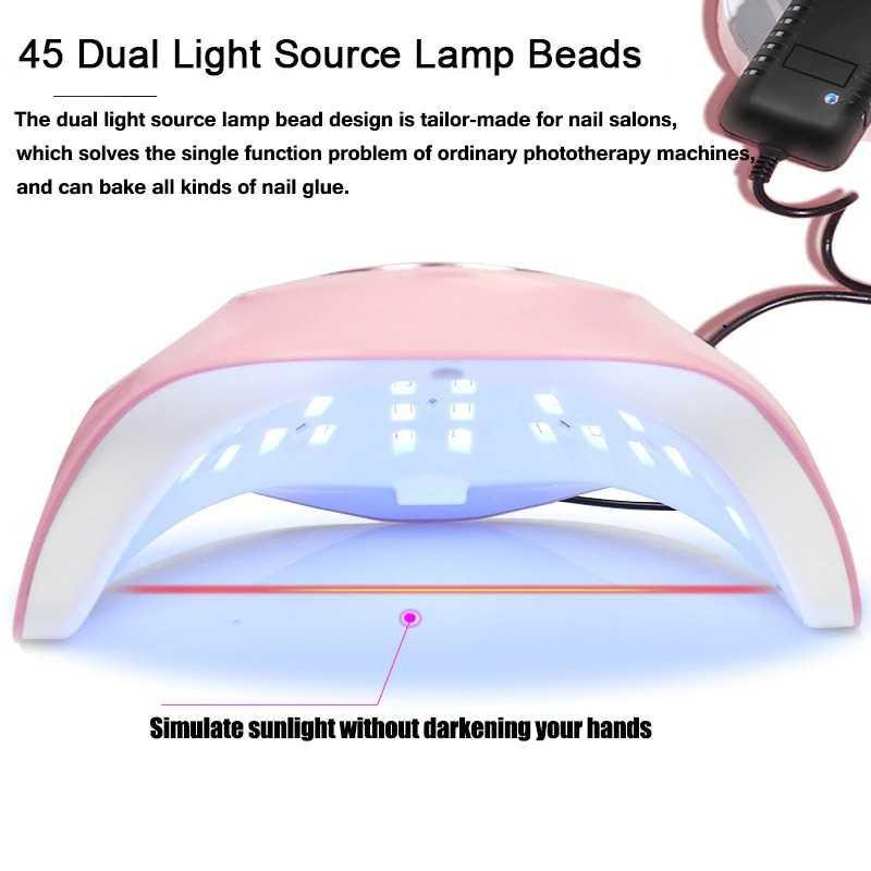 GS8 45LED Alat Kecantikan Pengering Kutek Kuku Lampu 180W LED Ultraviolet UV LED Nail Dryer
