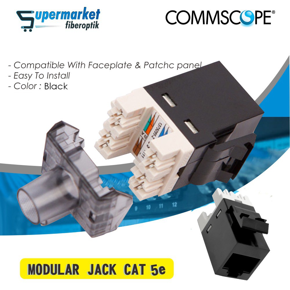 Modular jack RJ45 CAT5e Commscope AMP Jack Modular CAT5e UTP FTP RJ45 Connektor tidak mudah PATAH