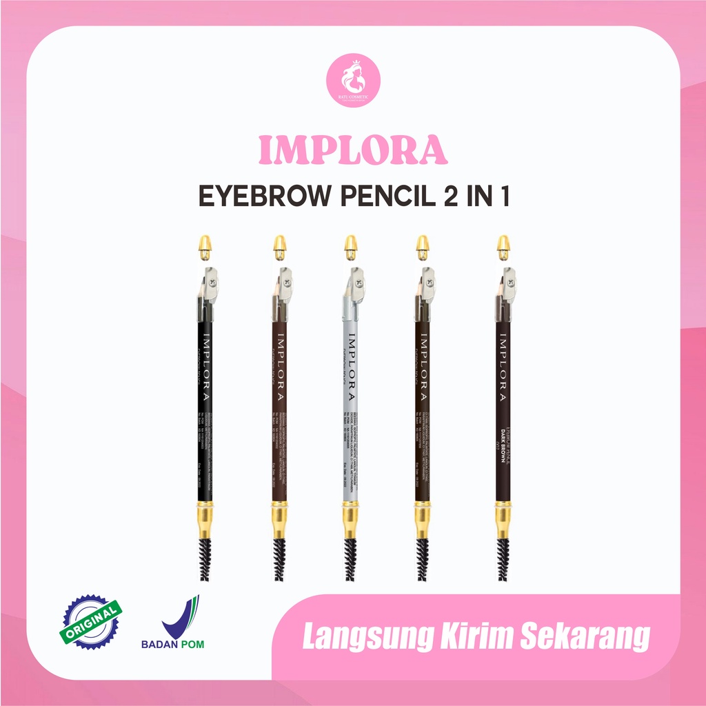 IMPLORA Pensil Alis 2in1 - Eyebrow Pencil Original BPOM (GROSIR)