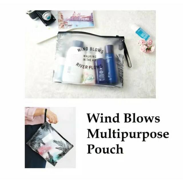 Tas kosmetik korea lucu - pouch kosmetik - Korea Wind Blows Multipurpose Pouch
