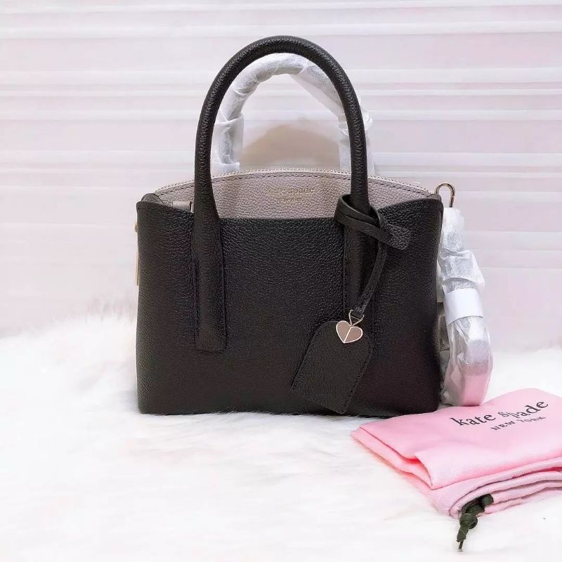 ORIGINAL KATE SPADE KS MARGAUX MINI SATCHEL BLACK WARM TAUPE