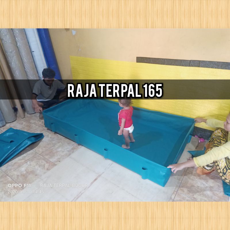 KOLAM TERPAL SLOT PIPA 220X100X50 PVC ORCHID +PEMBUANGAN AIR